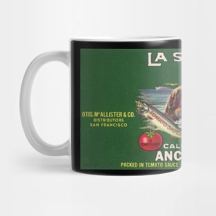 La Sirena Vintage Anchovies Label Cannery Row Monterey Mug